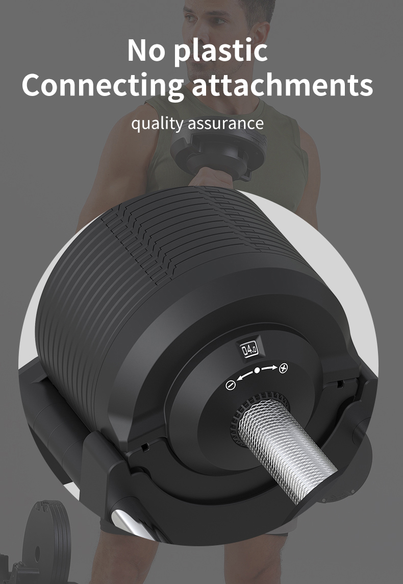 Hantla regulowana 41,5kg Sztangielka regulacja co 1,5kg Czarny mat Model Arow fitness 4 41,5 kg czarny mat