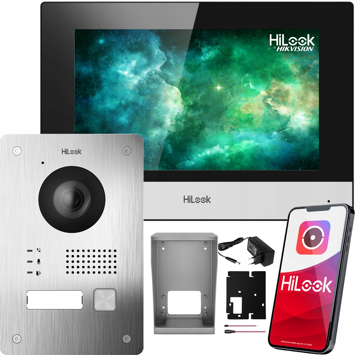 Wideodomofon WiFi 2żyłowy Furtka Brama HD-VIS-02 Aplikacja HiLook Hikvision