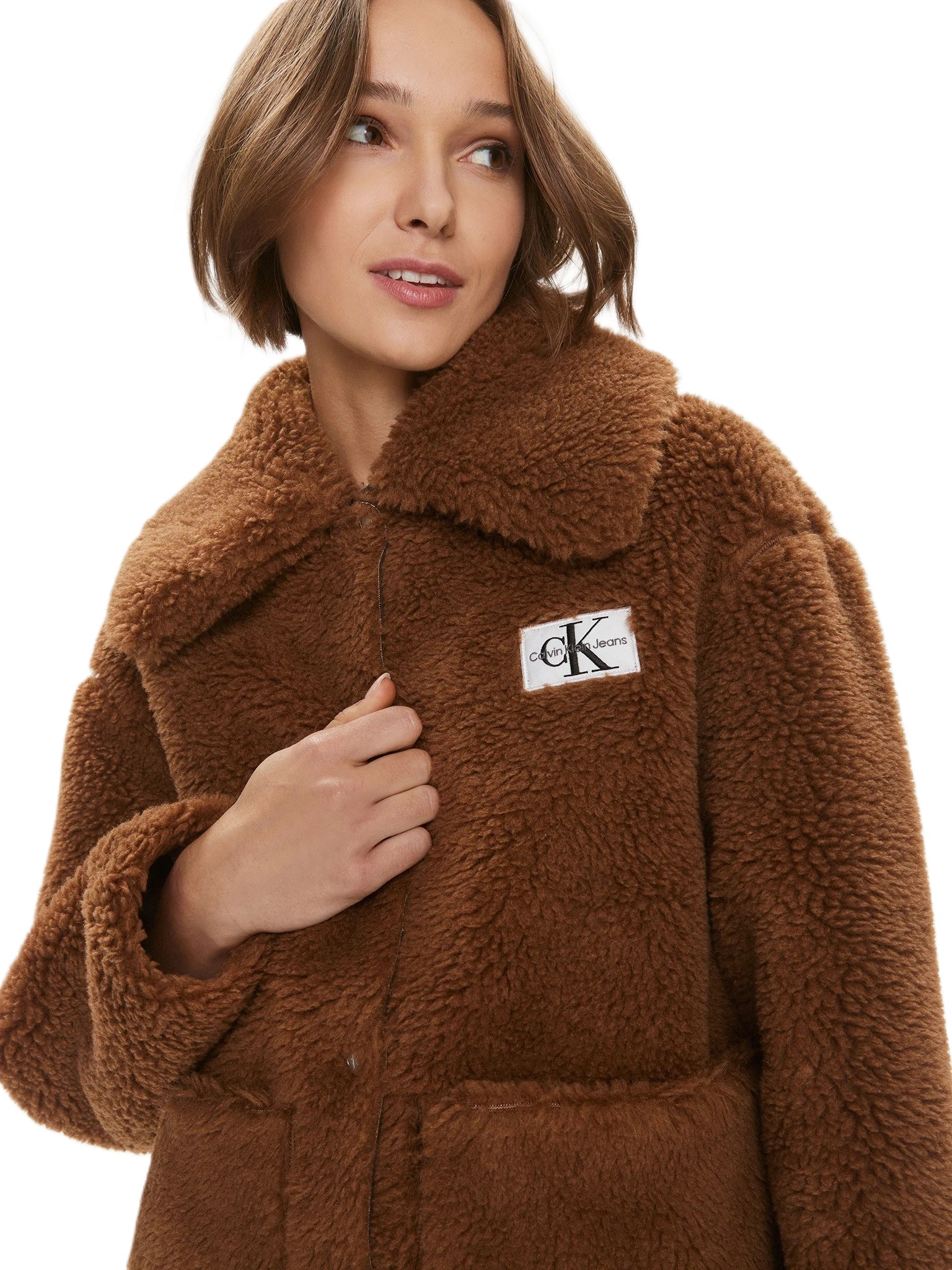 CALVIN KLEIN JACKET - KURTKA BRĄZOWA DAMSKA M Marka Calvin Klein Jeans