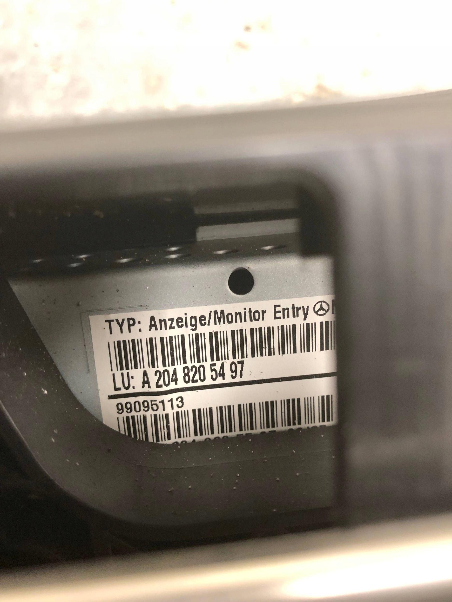 Display MERCEDES W204 A2048205497