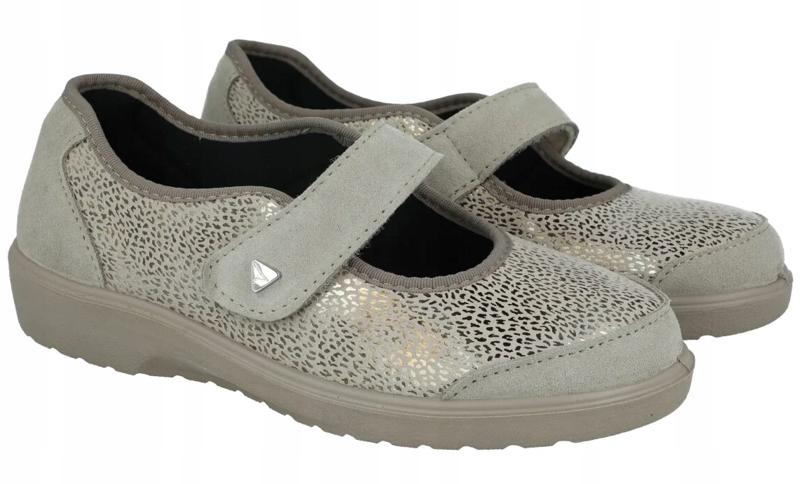 Varomed 32701 tuhost H béžové polobotky na široké nohy, měkké boty R42