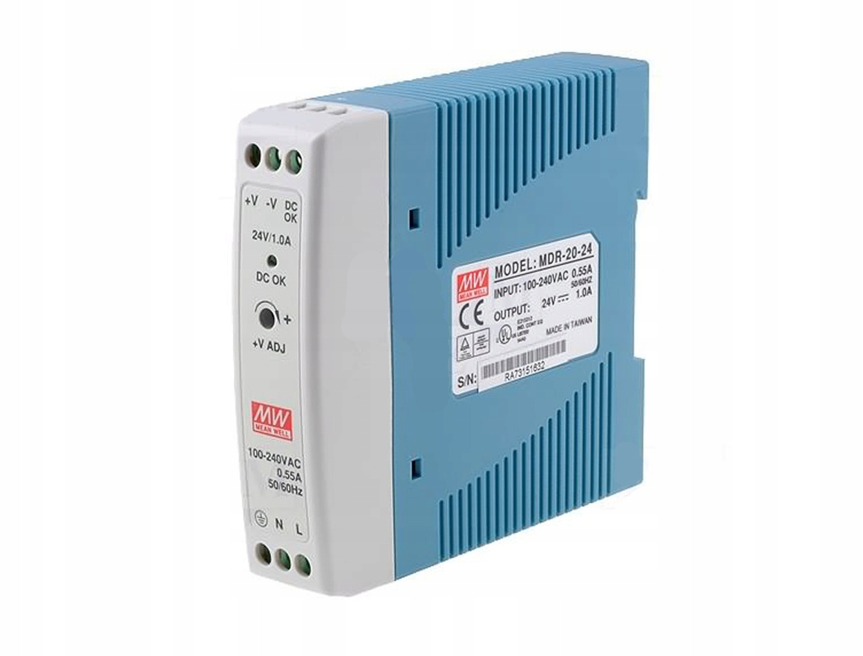 Zasilacz impulsowy MDR-20-24 24W na szynę DIN