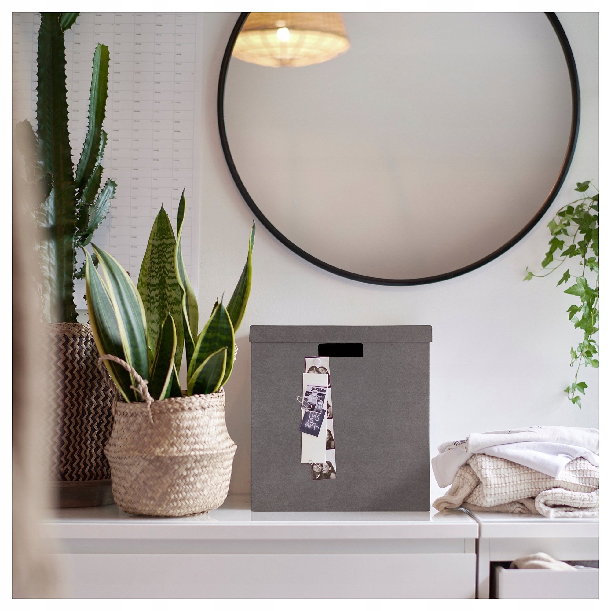 IKEA GJATTA pojemnik z pokrywką, aksamit szary, 32x35x32 cm, wkład kallax Stan opakowania oryginalne