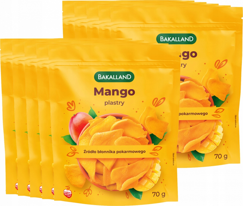 Mango owoce suszone plastry Bakalland 70g przekąska Jakość Premium x10