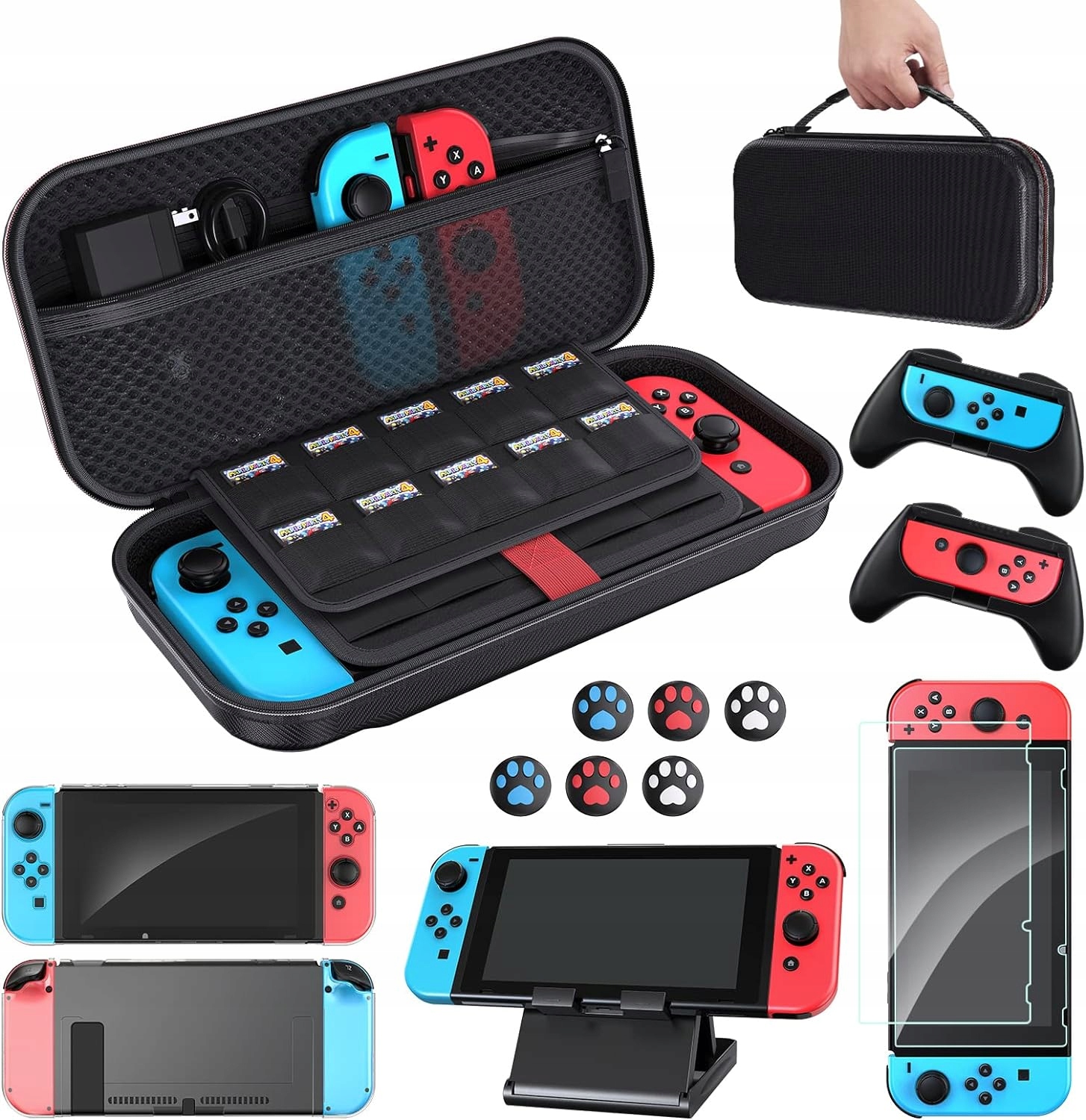Walizka Torba Etui Pokrowiec Nintendo Switch Akcesoria szkło pady nakładki