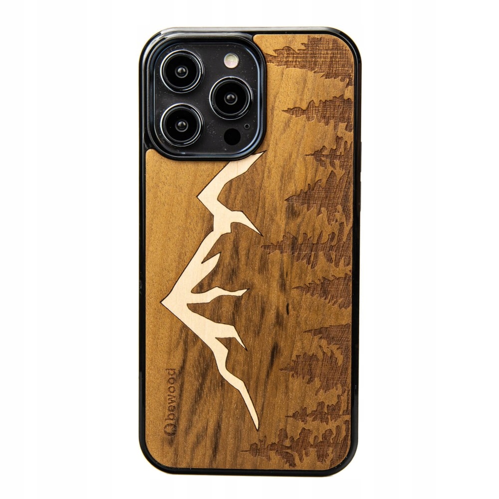 Drewniane Etui Bewood na iPhone 14 Pro Max Góry Imbuia