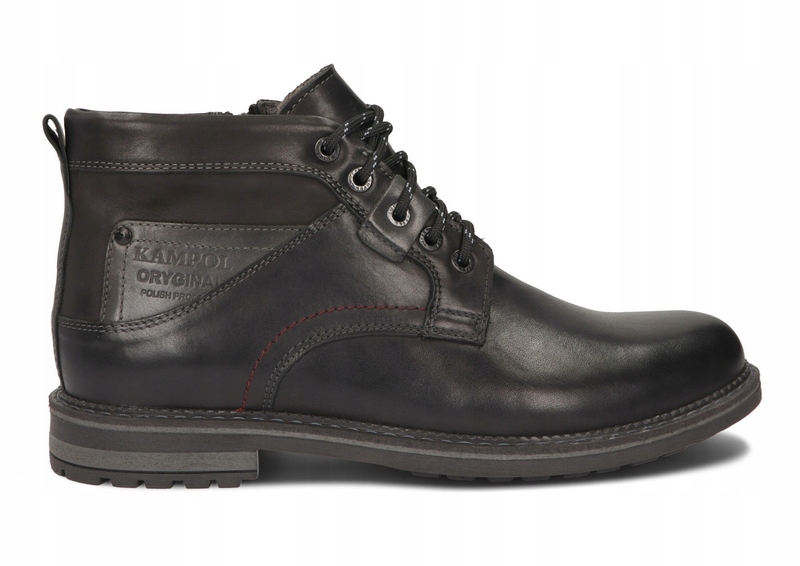 TRZEWIKI ZIMOWE BUTY POLSKIE SKÓRA 152 CZARNY 46