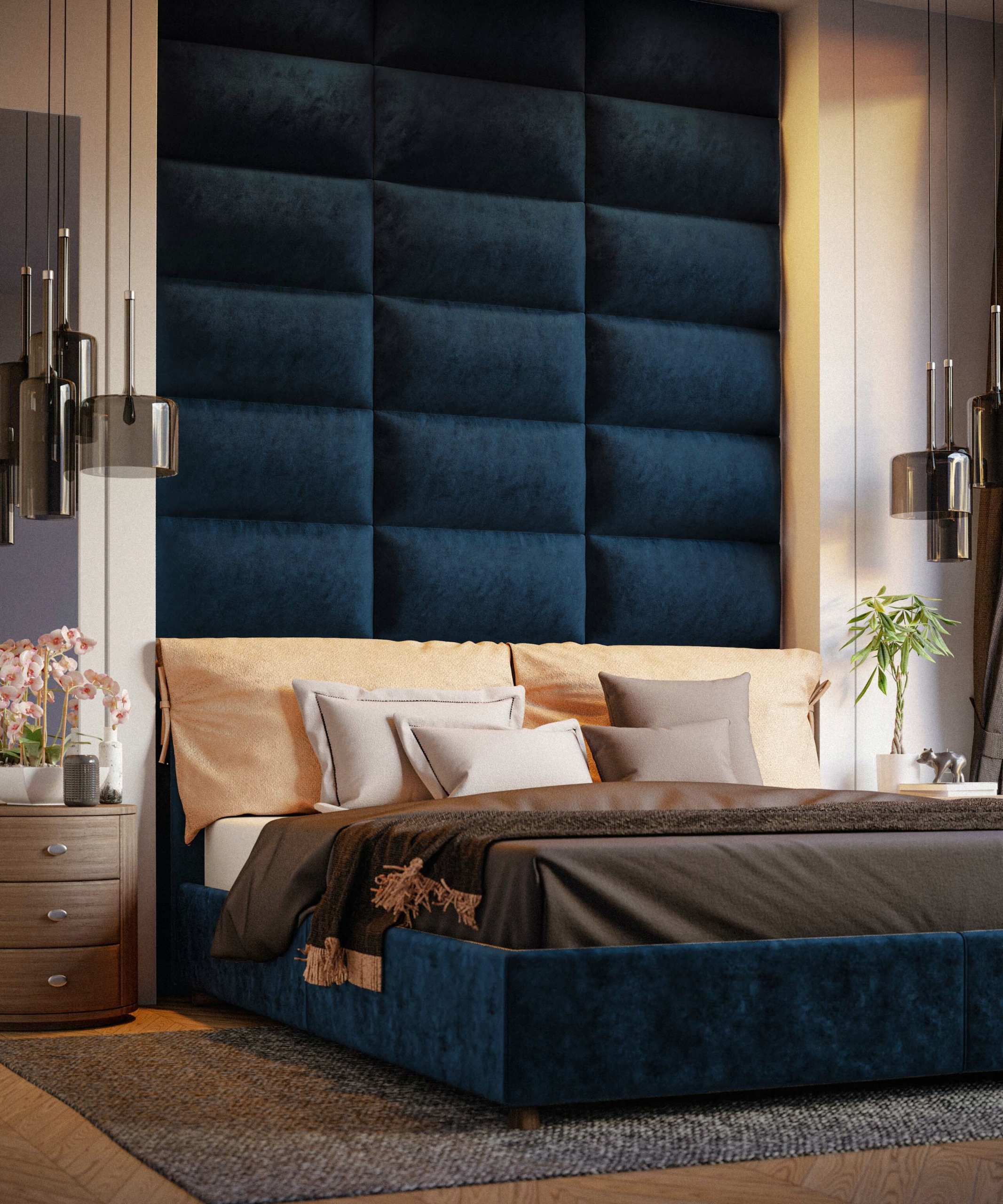 PANELE TAPICEROWANE ŚCIENNE 90x30 WEZGŁOWIE 3D Stan opakowania oryginalne