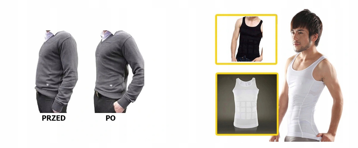 KOSZULKA MĘSKA WYSZCZUPLAJĄCA L PODKOSZULKA SLIM Marka bez marki