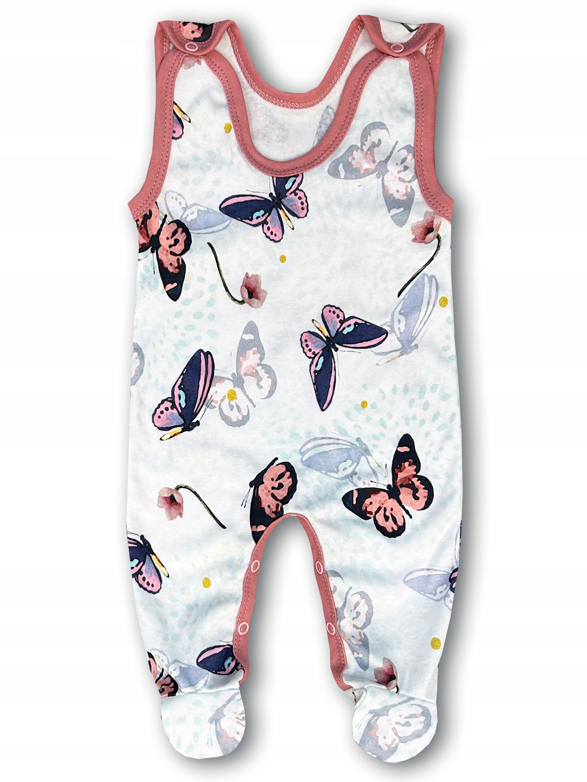 ŚPIOCHY śpioszki ROZPINANE 86 PIŻAMKA dziewczęca PAJAC w MOTYLE