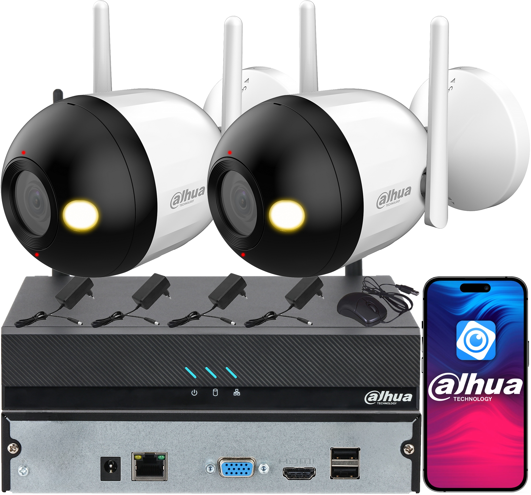 Dahua Monitorovacia kamera pre 2 kamery 4MPx F4C-PV Inteligentné duálne svetlo Audio