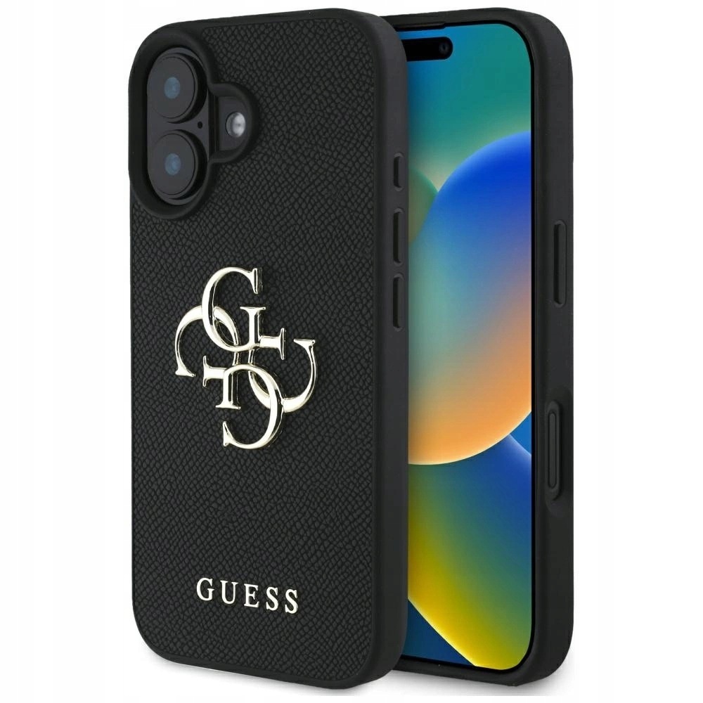 Pouzdro Guess Grained Big 4G Logo Small Classic Logo pro iPhone 16 černé