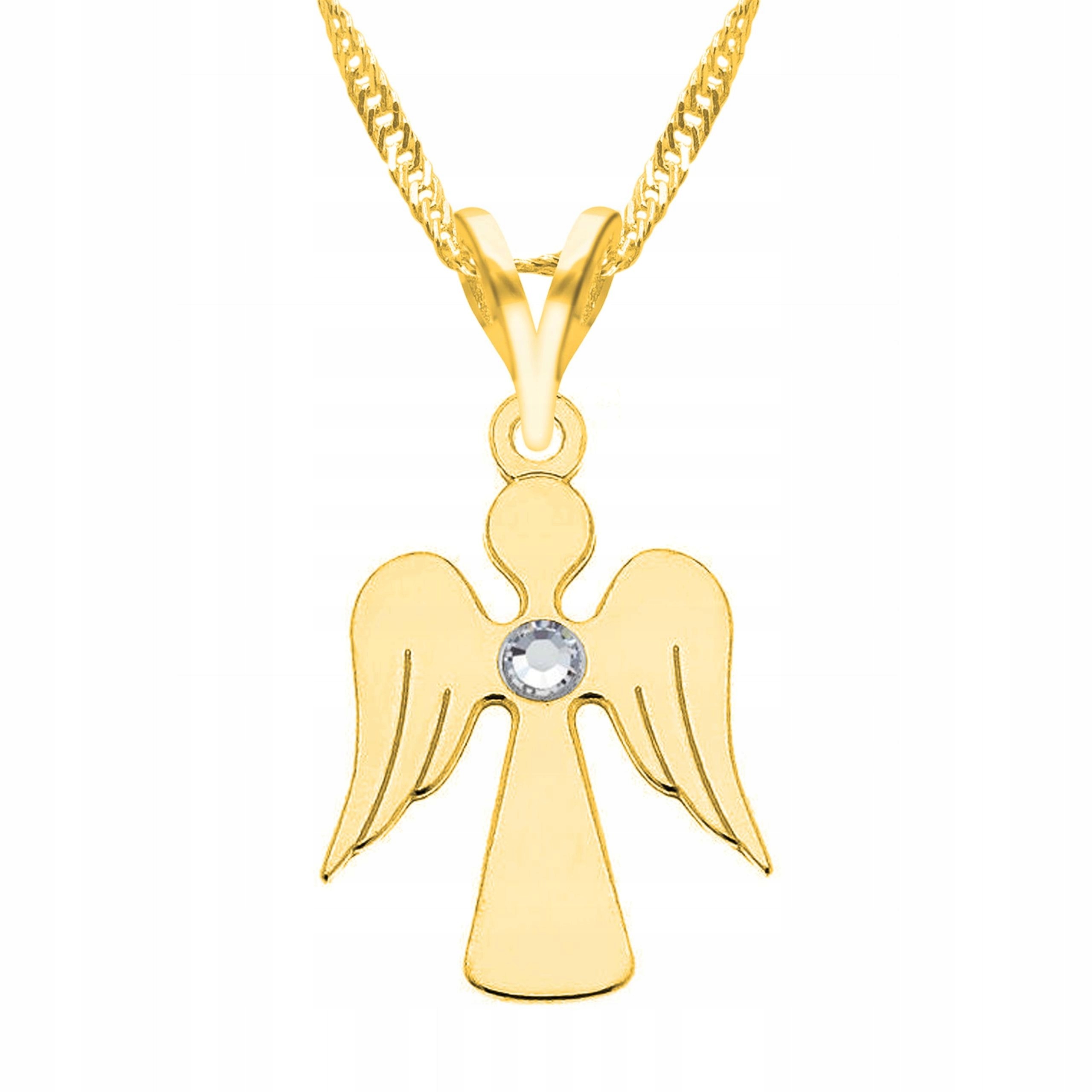 Zlatý náhrdelník s andělem Zirkon Anděl strážný Anděl Angel Stříbro 925