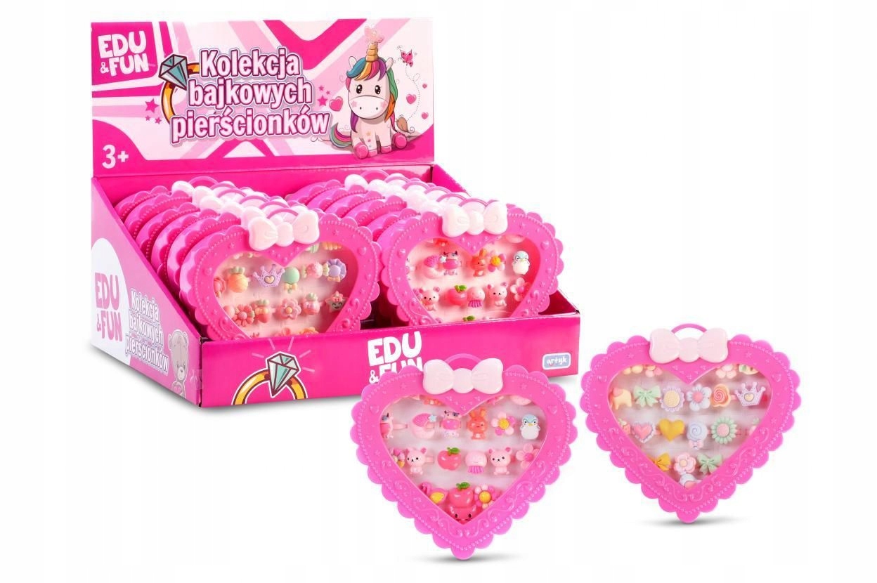 zestaw PIERŚCIONKI 20 szt. + SZKATUŁKA serce ETUI Marka Inna marka