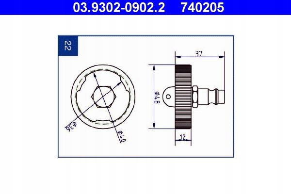 KRÓCIEC ODPOWIETRZAJĄCY UKŁADU HAMULCOWEGO Marka ATE