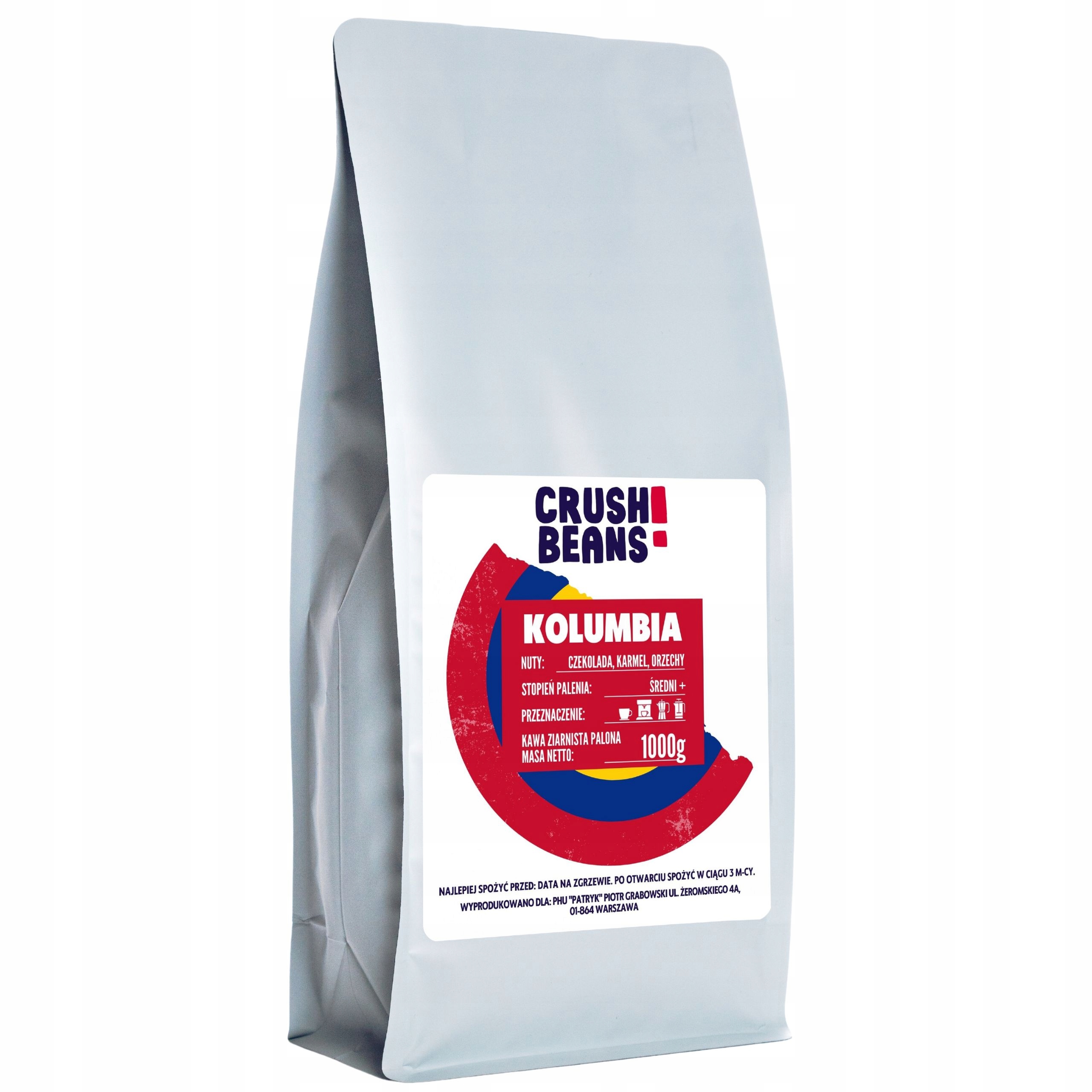 Levně Mletá káva 1 kg Kolumbie Crush Beans Arabika