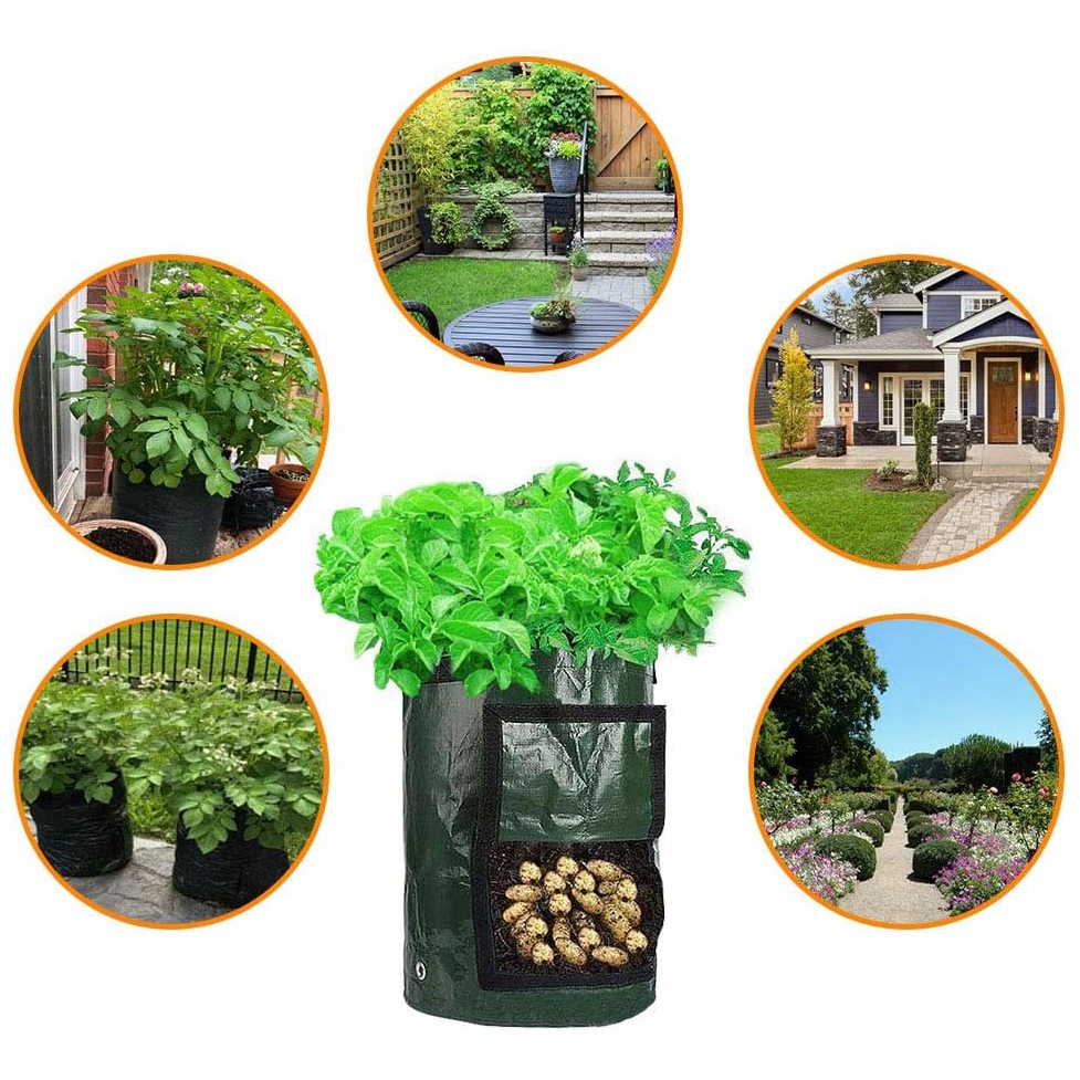 WORKI DO UPRAWY ZIEMNIAKÓW, 4 SZT.TORBY DO UPRAWY ROŚLIN TOREBKI DO UPRAWY Kolor odcienie zieleni