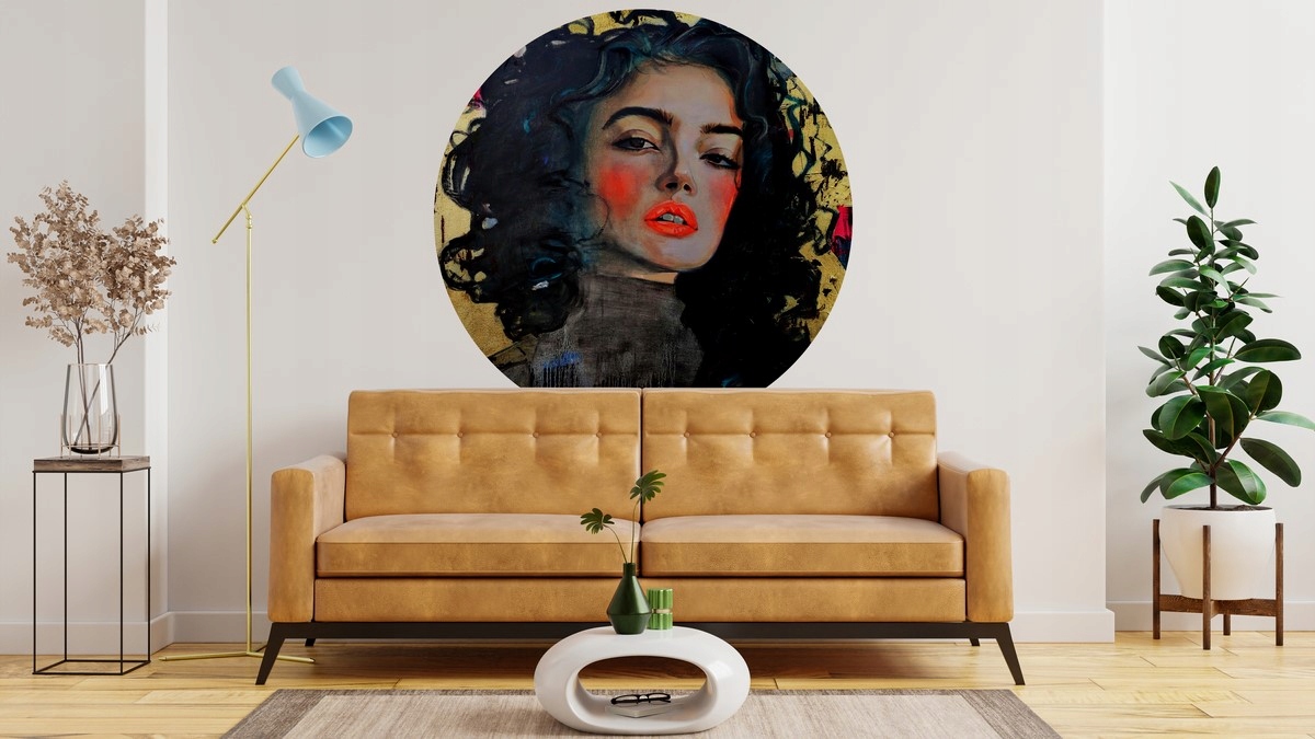 Fototapeta v kruhu Červené rty 120 cm