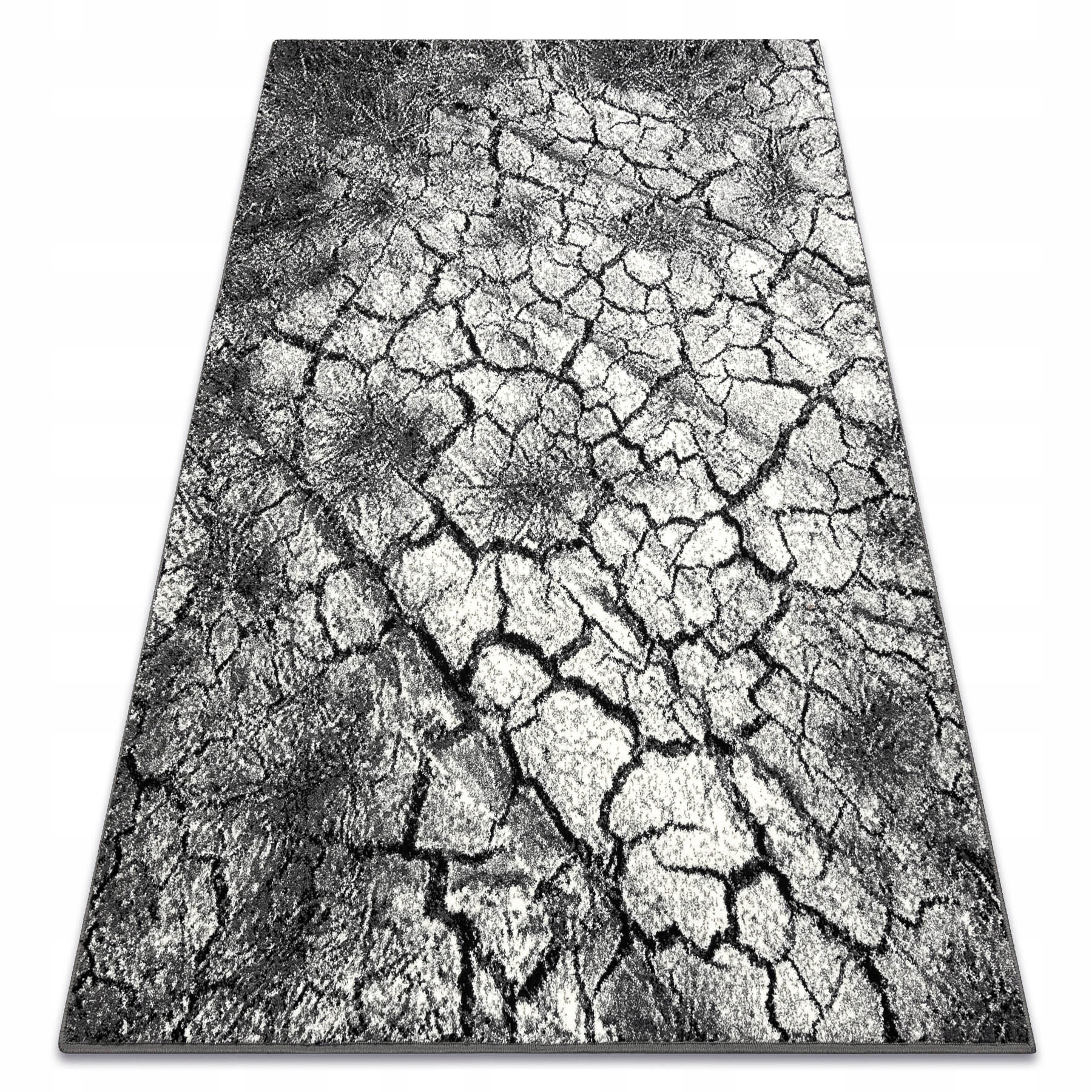 Koberec do obývacího pokoje Silver Terra popraskaná šedá země 240x340 cm