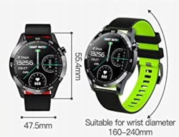 SMARTWATCH zegarek SMARTBAND inteligentna bransoleta AMOLED SMS Materiał paska guma