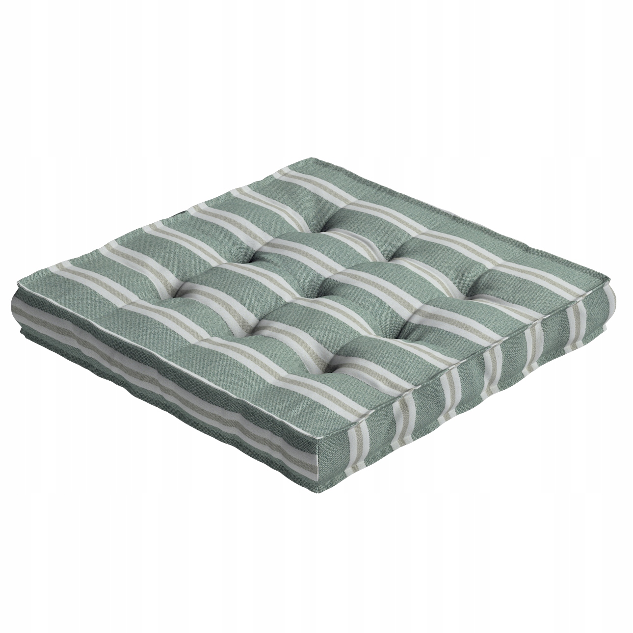 Poduška na stoličku Kuba 50x50 zeleno-béžové pásy