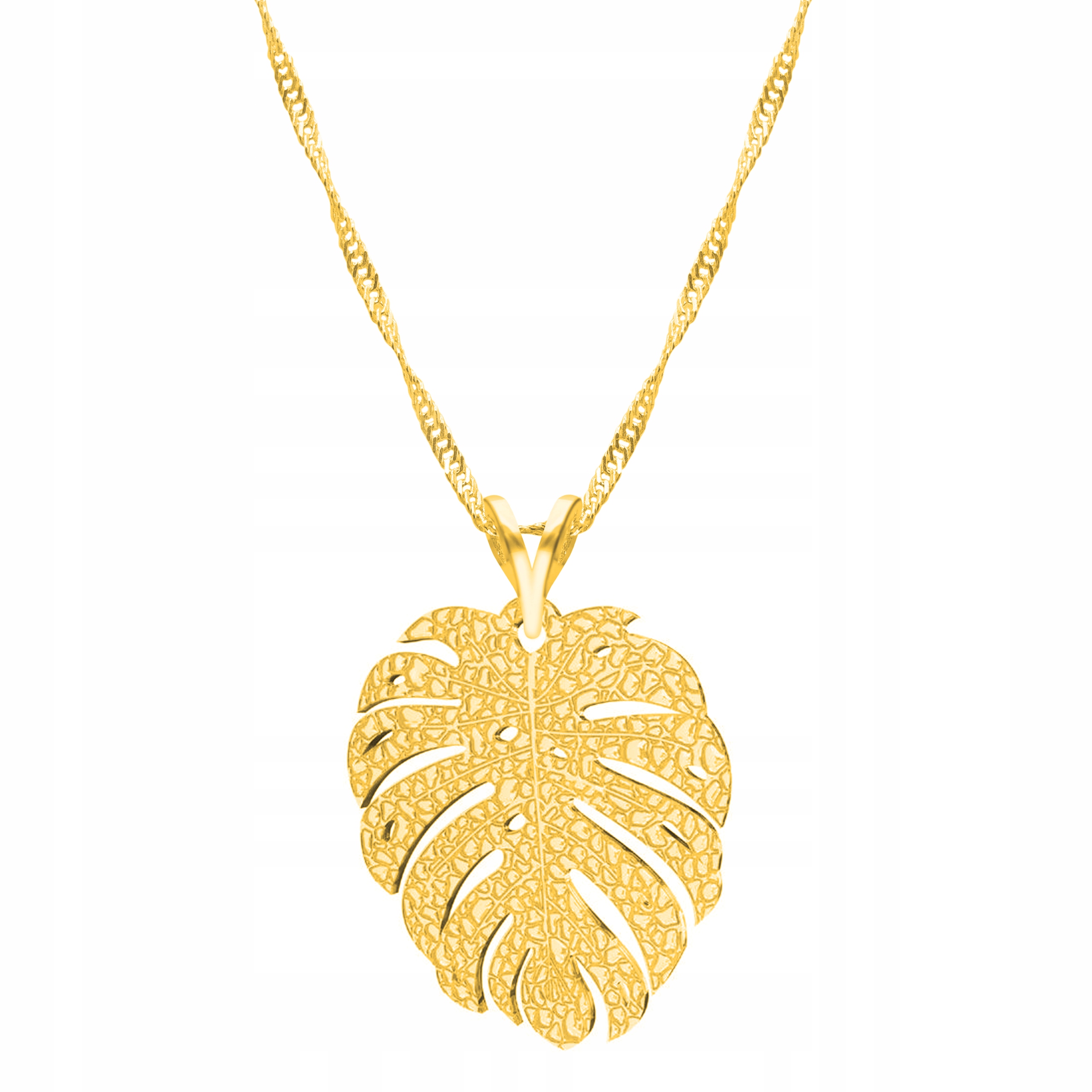 Řetízek zlatý náhrdelník 925 Lístek List