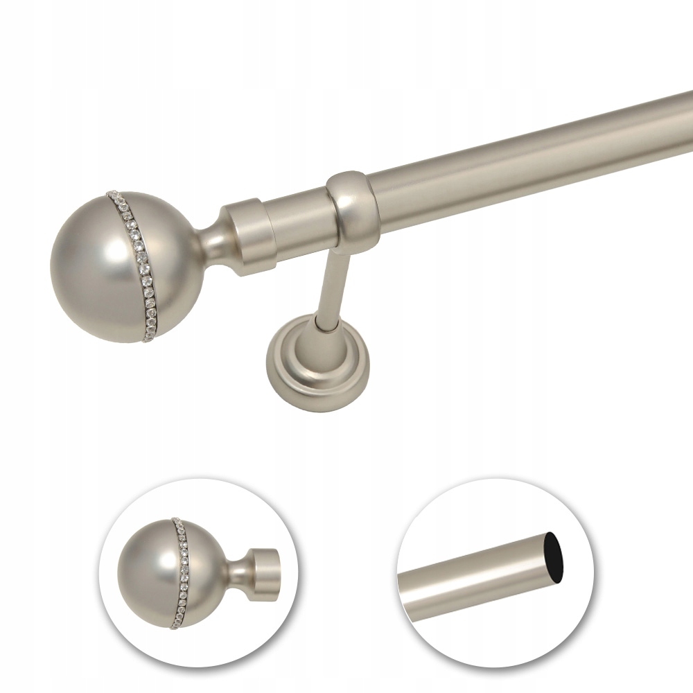 

Karnisz bez żabek 380 cm z końcówkami Forte MID