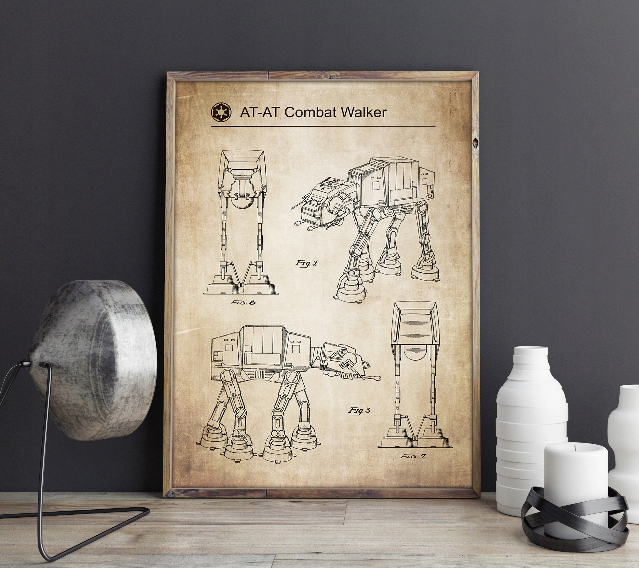 Plakat Star Wars AT-AT Walker Schemat Patent Rodzaj bez ramy