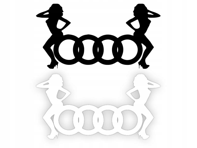 Naklejka AUDI Logo Girl na samochód na auto KOLOR