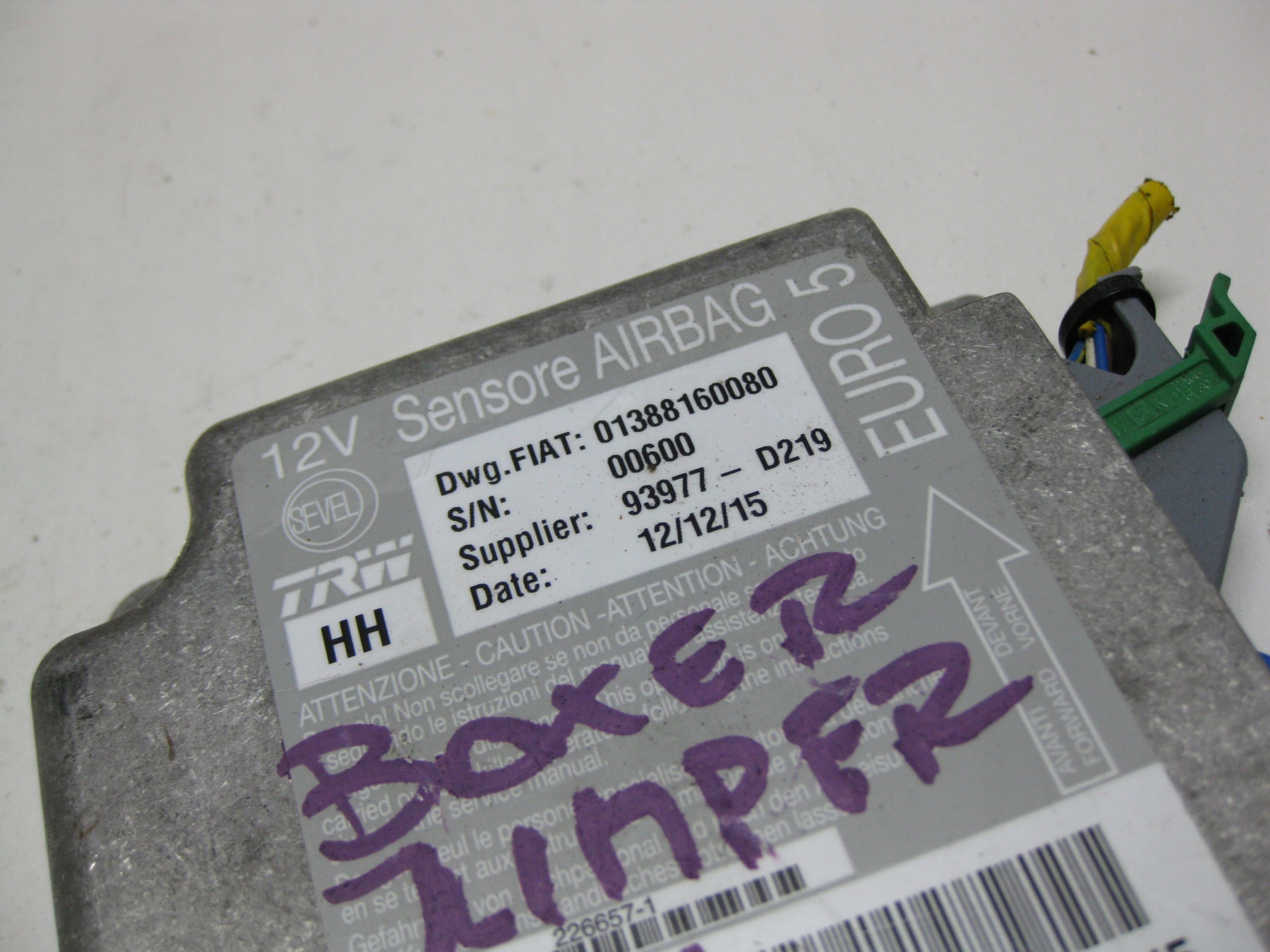 BOXER JUMPER DUCATO LIFT III SENSOR airbag 01388160080