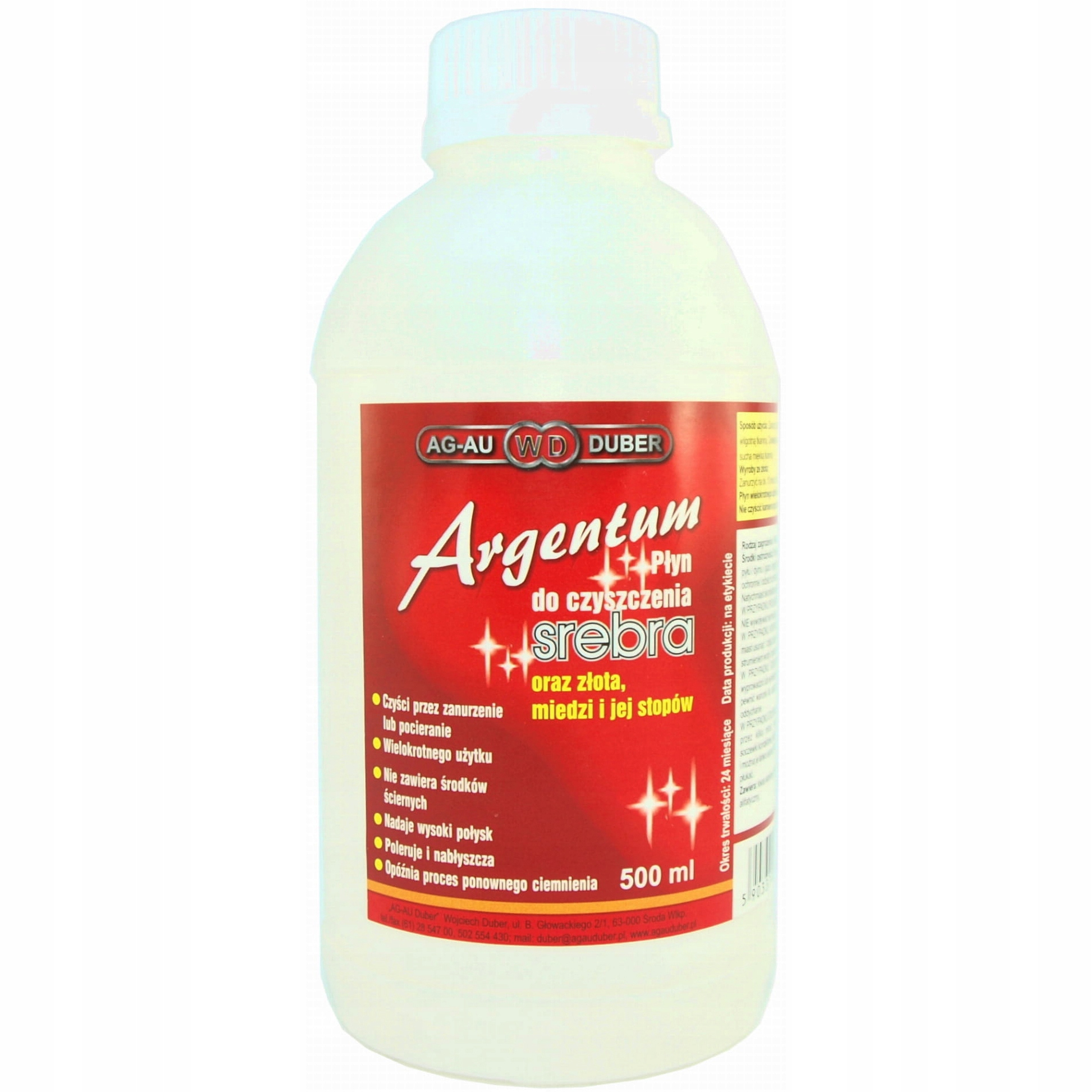 

Płyn do czyszczenia srebra złota Argentum 500ml