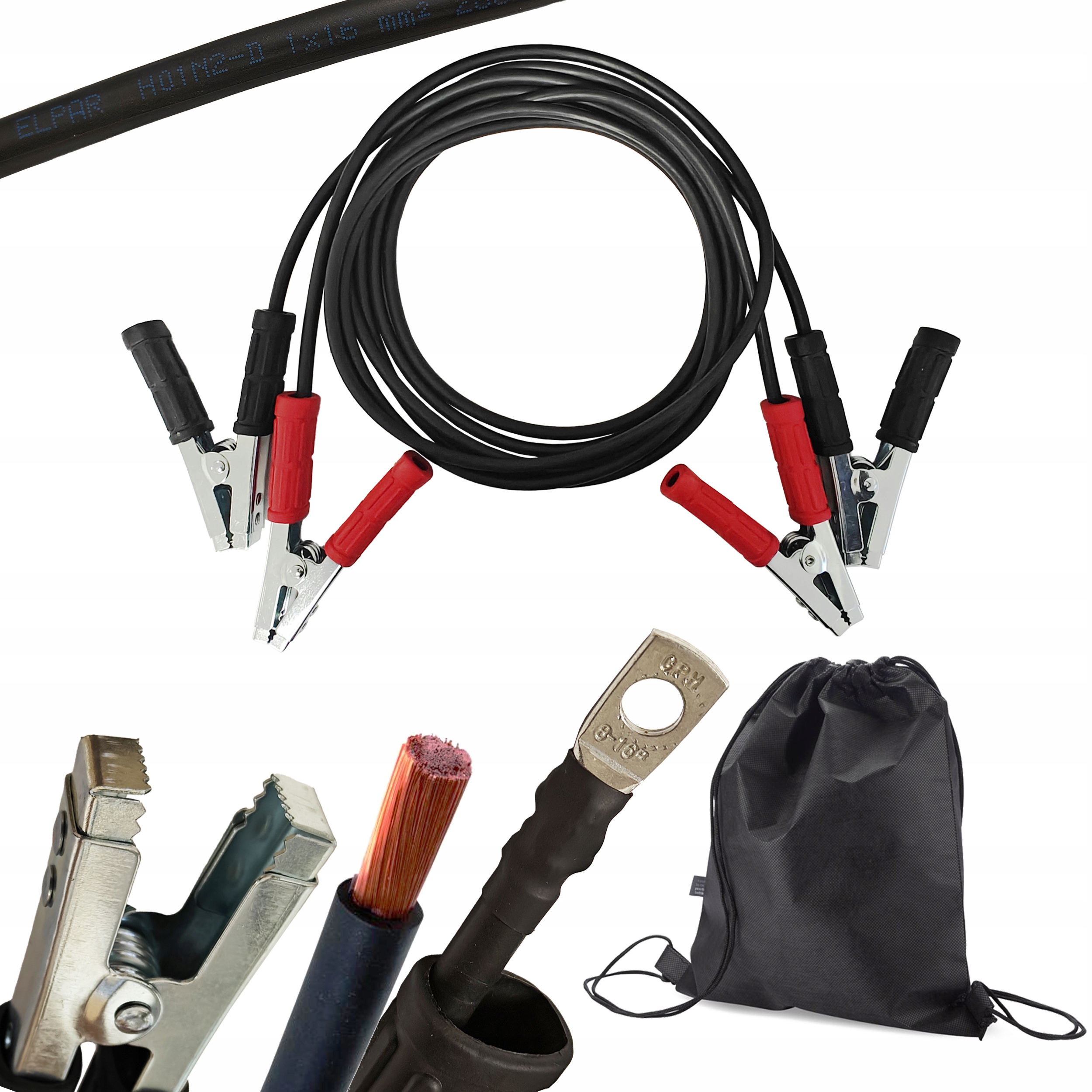 SOLIDNE WYTRZYMAŁE TRWAŁE PRZEWODY KABLE ROZRUCHOWE DO SAMOCHODU 3M