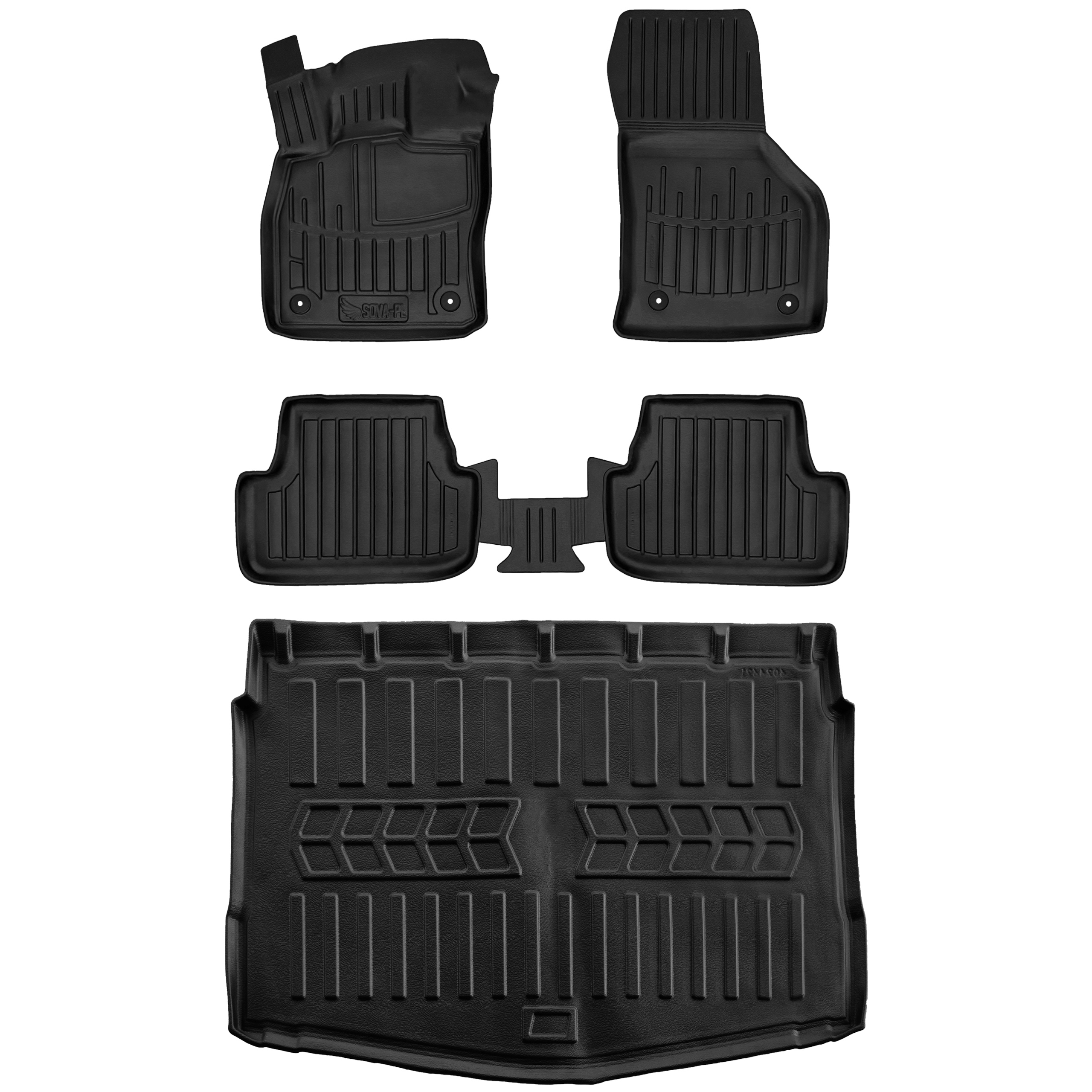 Zestaw gumowy (tpe) dywaniki i mata Vw Golf 8 (od 2020) hatchback, dolna =>