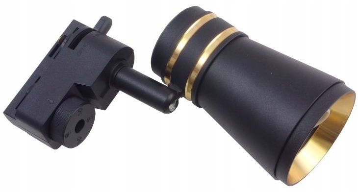 Reflektor szyn. z gn GU10, SILVIO GOLD 60mm czarny Kolor czarny