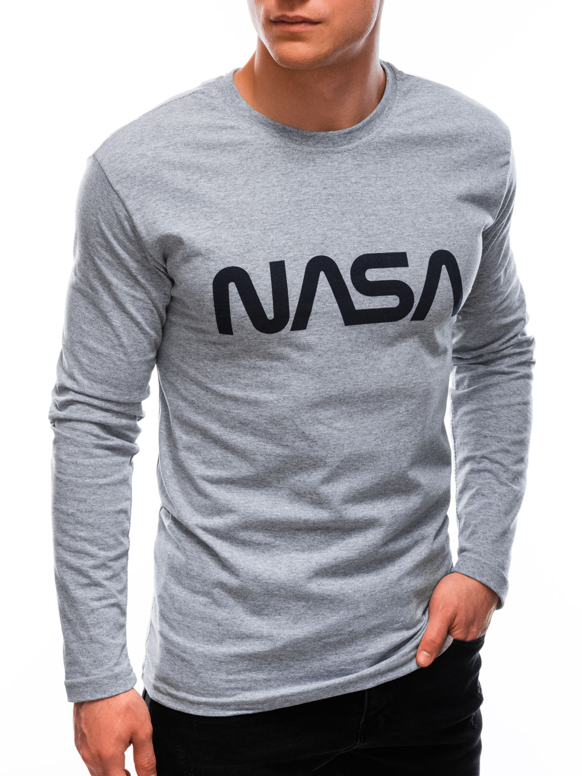 

Longsleeve męski z nadrukiem 143L szary XL