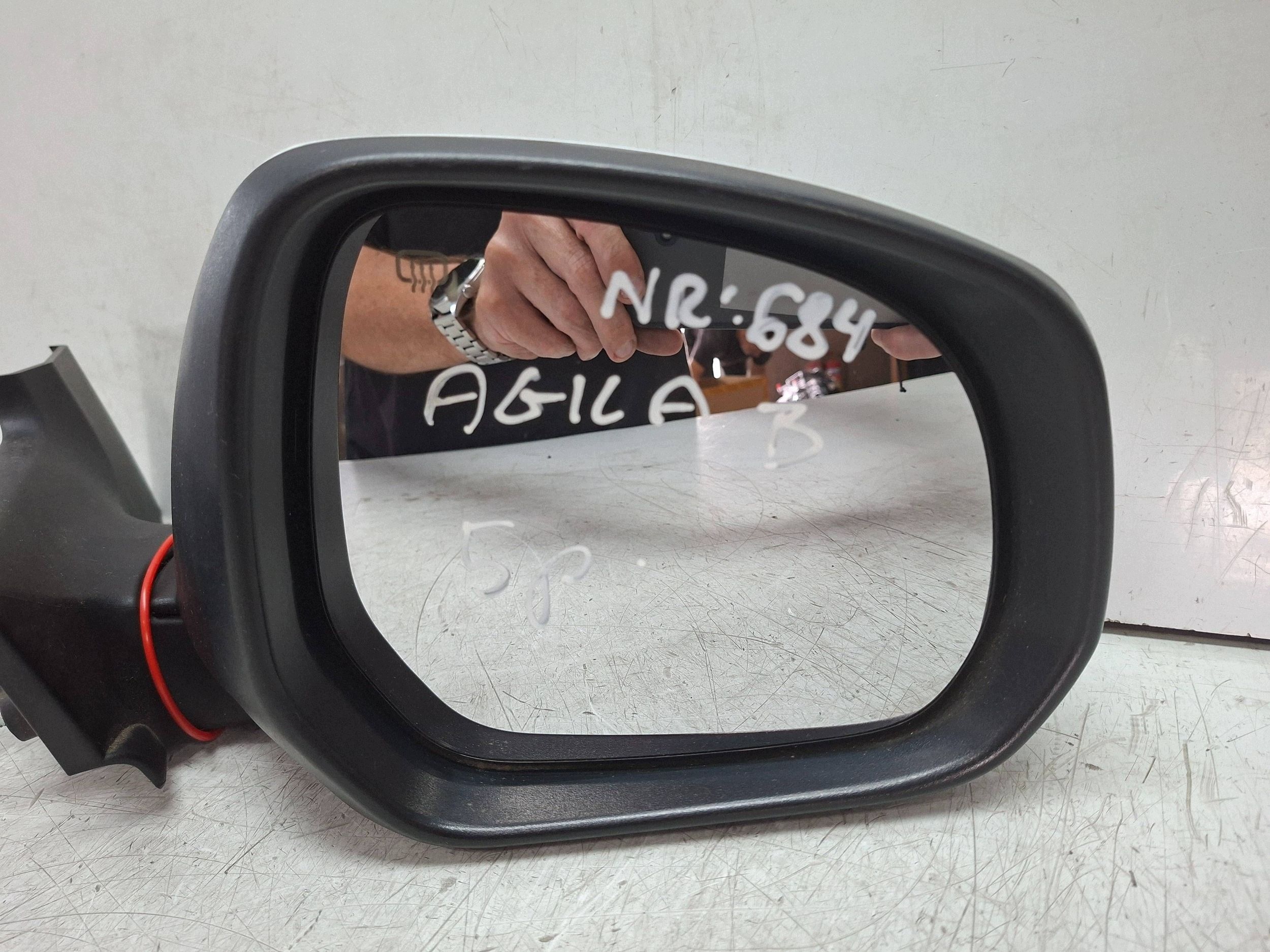 mirror right 5 vertical OPEL AGILA B 2008