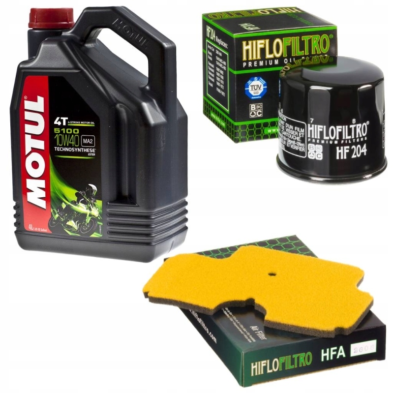 Olejové, vzduchové filtre olej Motul 5100 Kawasaki ER-6F ER-6N Versys 650