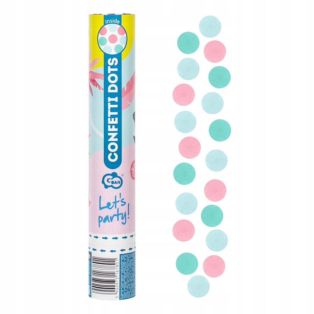 Konfetti Tuba Strzelająca Pastelowe Kółeczka 30 cm
