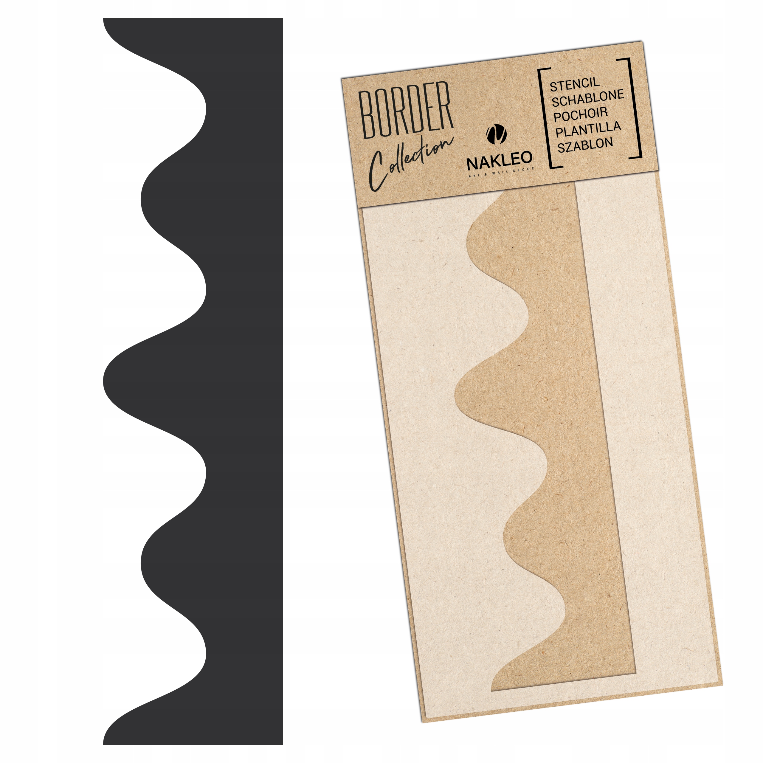 Malířská šablona Bordiura Opakovaně Použitelný 45x95 cm Fala Polewa Border