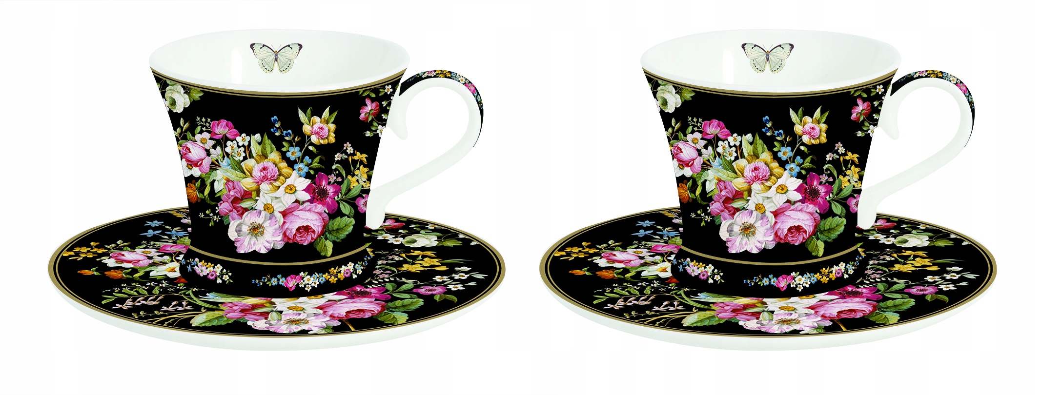 Filiżanki do espresso 2+2 80 ml Kwiaty BLOOMING