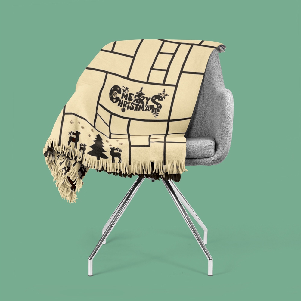 KOC 150x200 BAWEŁNIANY BEŻOWY ŚWIĘTA INSPIRACJA