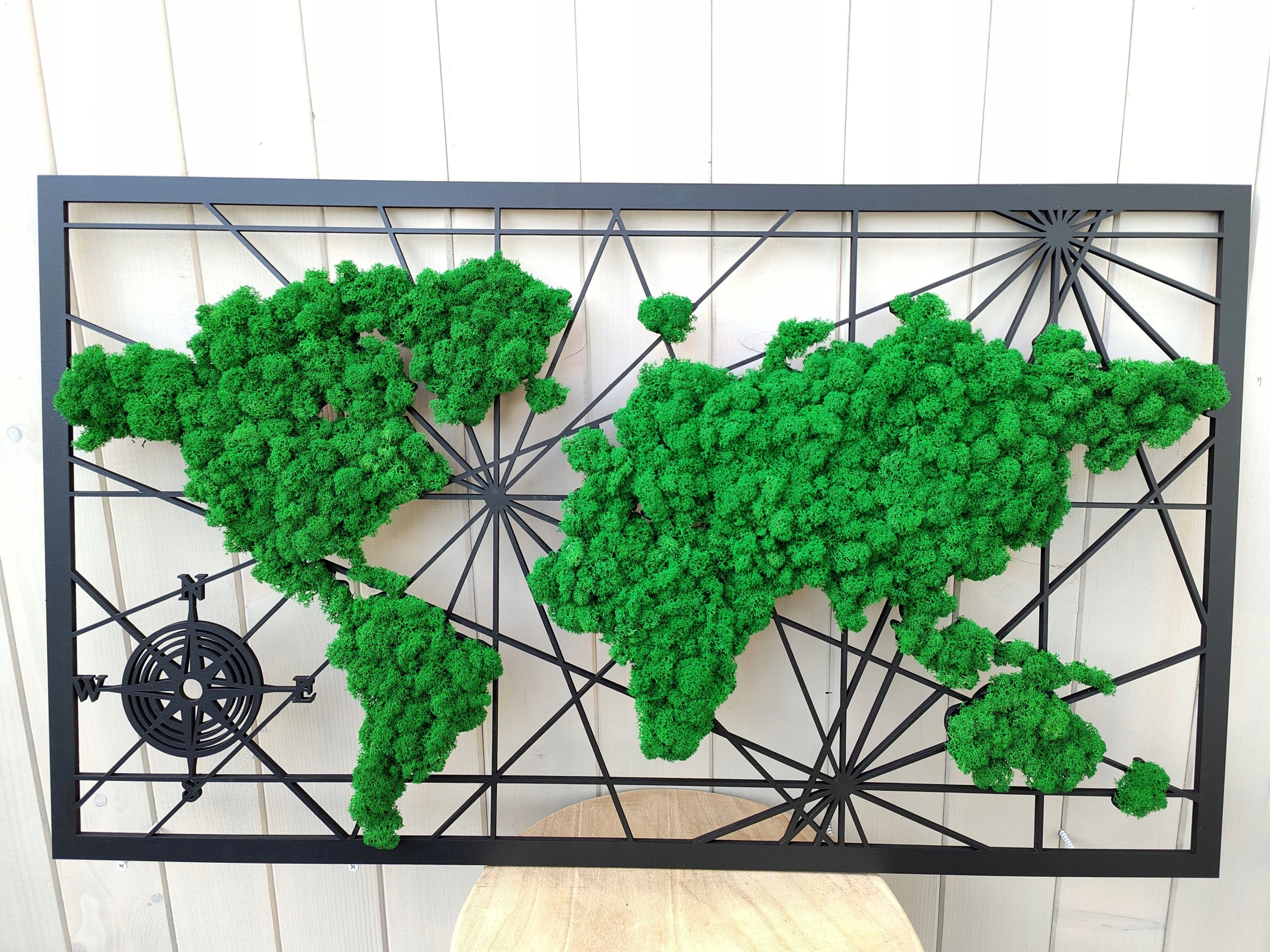 Mapa z mchem chrobotkiem 120cm MECH CHROBOTEK żywy obraz AŻUROWY SOLIDNA Marka inna