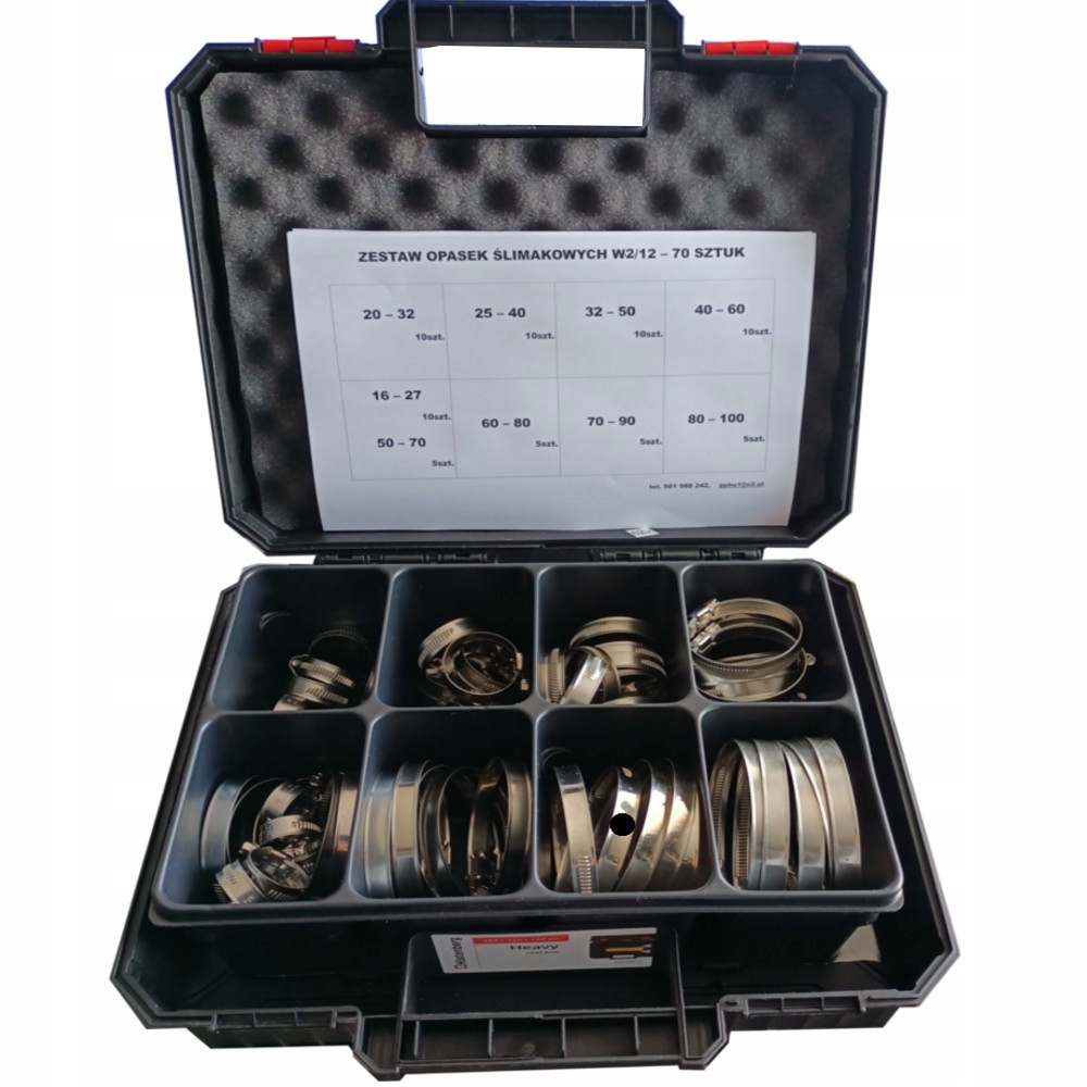 ZESTAW OPASKA ŚLIMAKOWA W2 / 12 mm - 70 szt.
