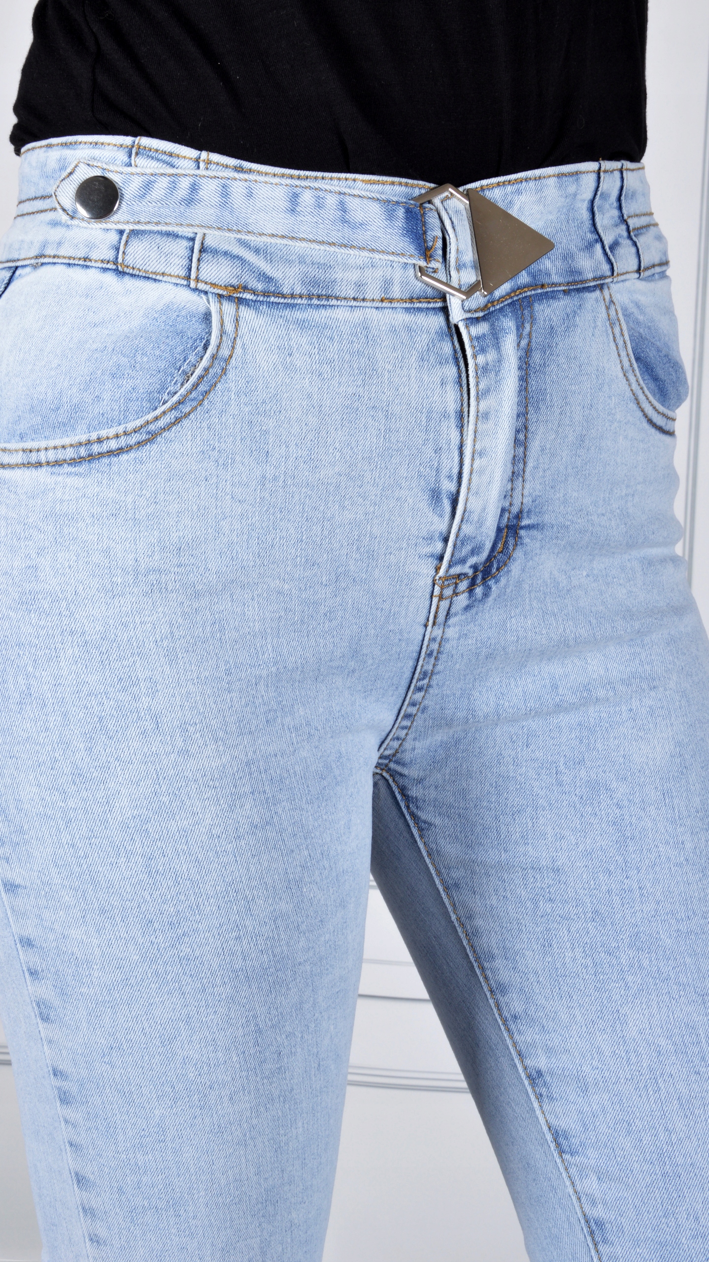 Spodnie Jeansy Wysoki Stan Jeansowe Push-Up Skinny Rozmiar XL