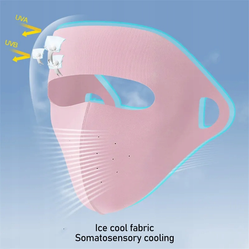 Summer Ice Silk Sunscreen Mask Outdoor Anti-dust Full Face Sun Protection Rodzaj inny