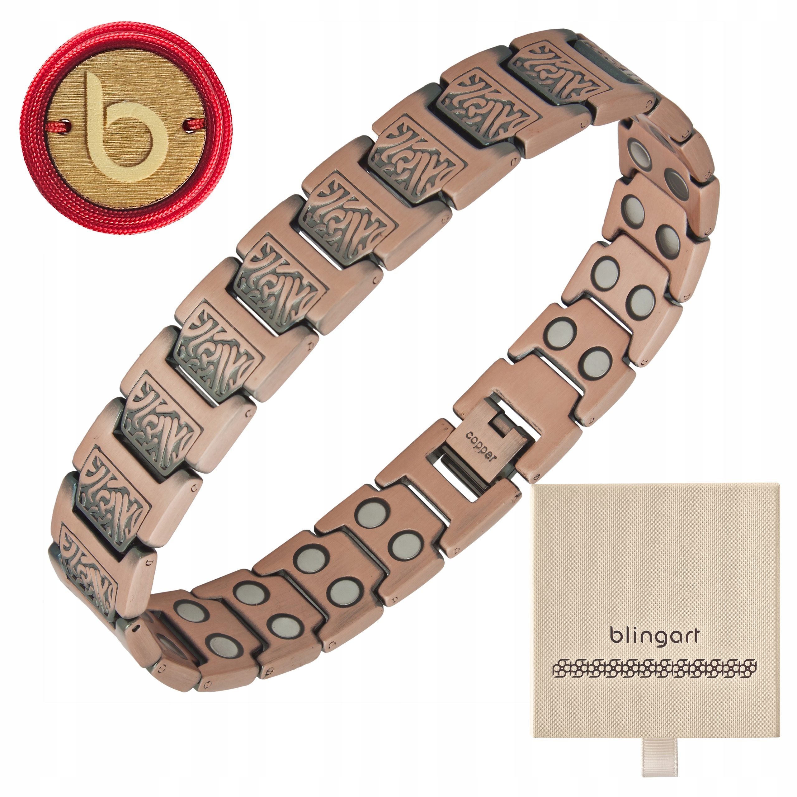 Pánský magnetický zdravotní měděný náramek Blingart