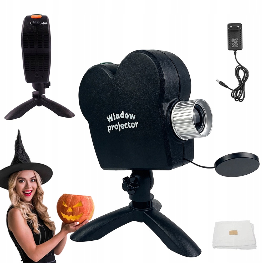 Vánoční Projektor Vánoce Halloween 12 Motivů Černý