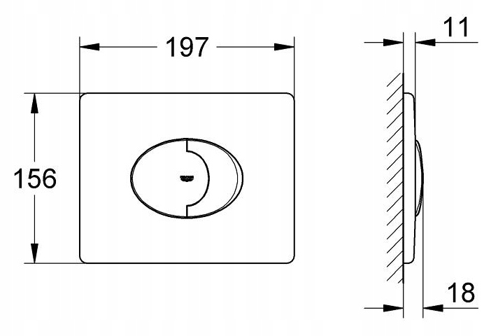 PRZYCISK SPŁUKUJĄCY GROHE SKATE AIR CHROM Kolor srebrny