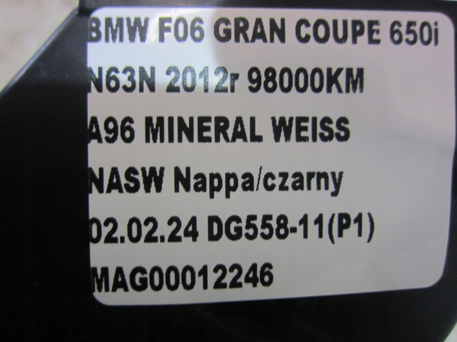 BMW 6 F06 GRAN COUPE moulding MOCUJACA threshold left side support 7276347 7276349