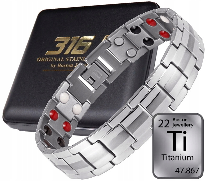 Titanový Náramek Pánský Náramek Magnetický Velký Výkon Čistý Titan